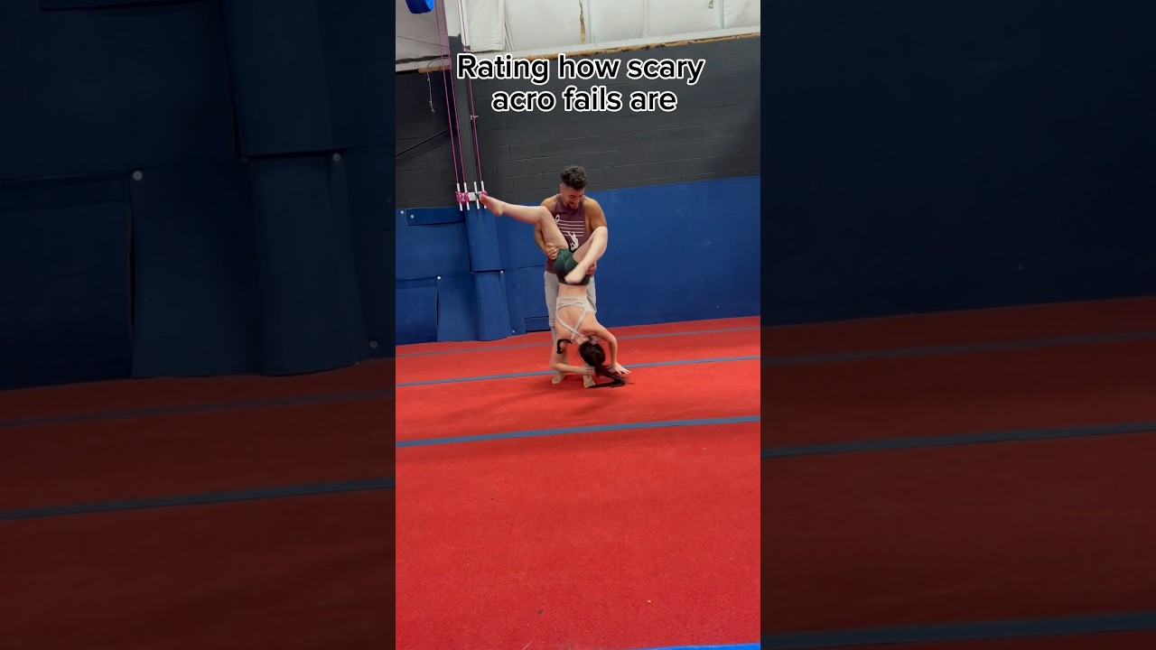 Rating how SCARY acro fails are!!! #gym #acrobalance #fitness #aerial #gymmotivation #handstandhold