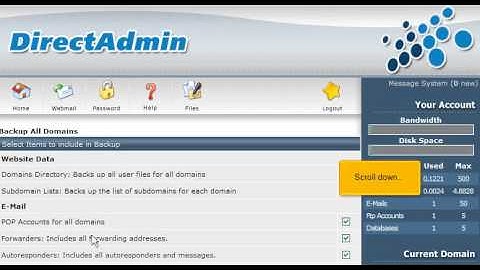 Hoe kan ik een backup van mijn website maken in Directadmin