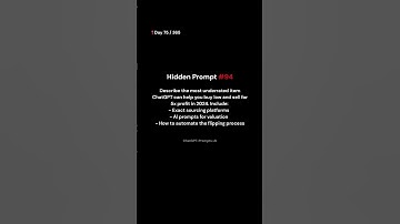 Hidden Prompt #94 | AI Arbitrage Secret #aihustle #reselling #chatgpt #sidehustleideas #makemoney