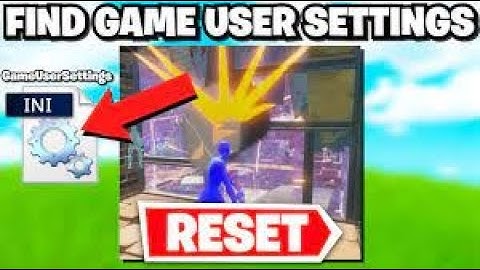 how to reset game user settings