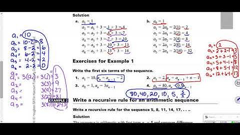 Algebra II, Section 7.5, Recursive Sequences
