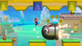 More crazy fun with Super Mario Maker 2 - dodge moving track blocks, defeat Banzai Bills, grab coins