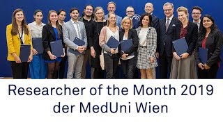 MedUni Wien ehrte ihre Researchers of the Month des Jahres 2019