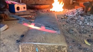 blacksmithing~ how to make a sharp new model knife | forging knife