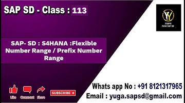 SAP-SD Class 113: S4HANA:flexible Number range /Prefix Number range in standard ||Your