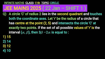 JEE Main 2025 Maths Solutions (22 Jan - shift 1) #jeemains2025 #jee #jeemains #circle #iit #iitjee