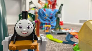 Trains Jumping Over Talking Cranky! Using Sky High Bridge Jump! All Engines Go - Thomas & Friends