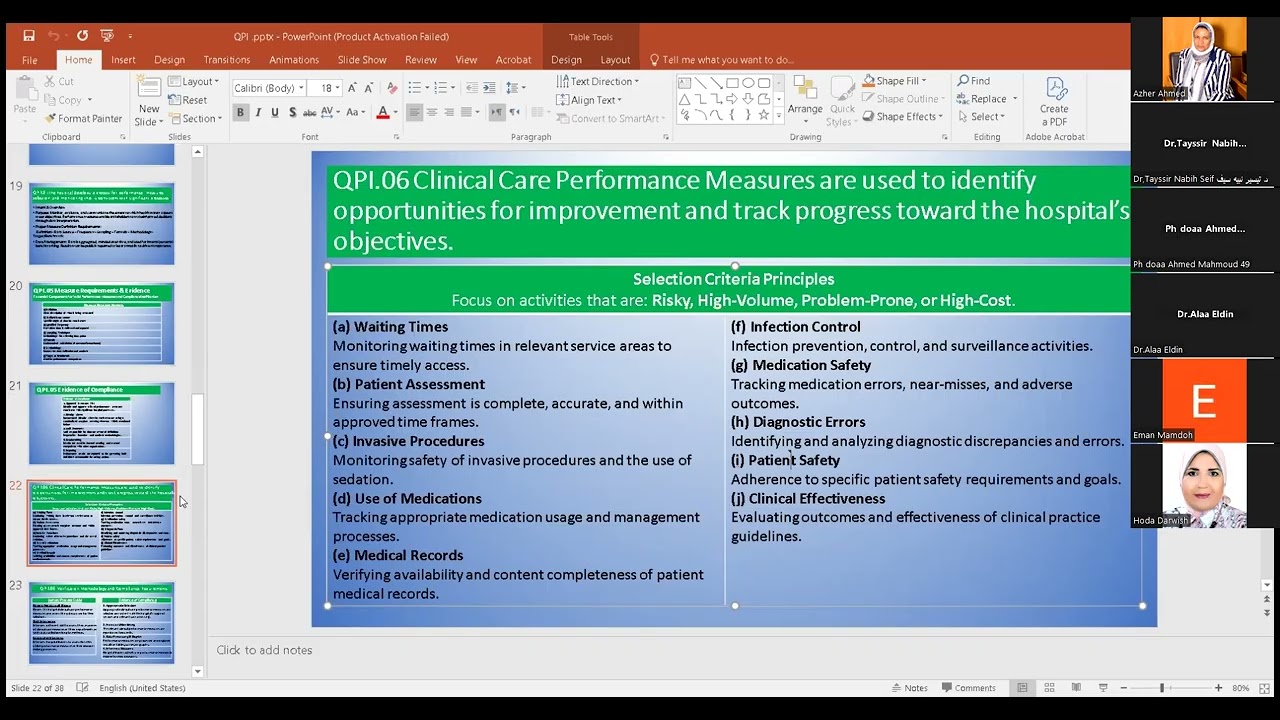 الجزء التانى من معايير الجودة فى GAHAR