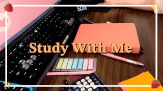 STUDY WITH ME 2 HOUR | no break | ASMR | real time｜motivation | background noise, no music|📚