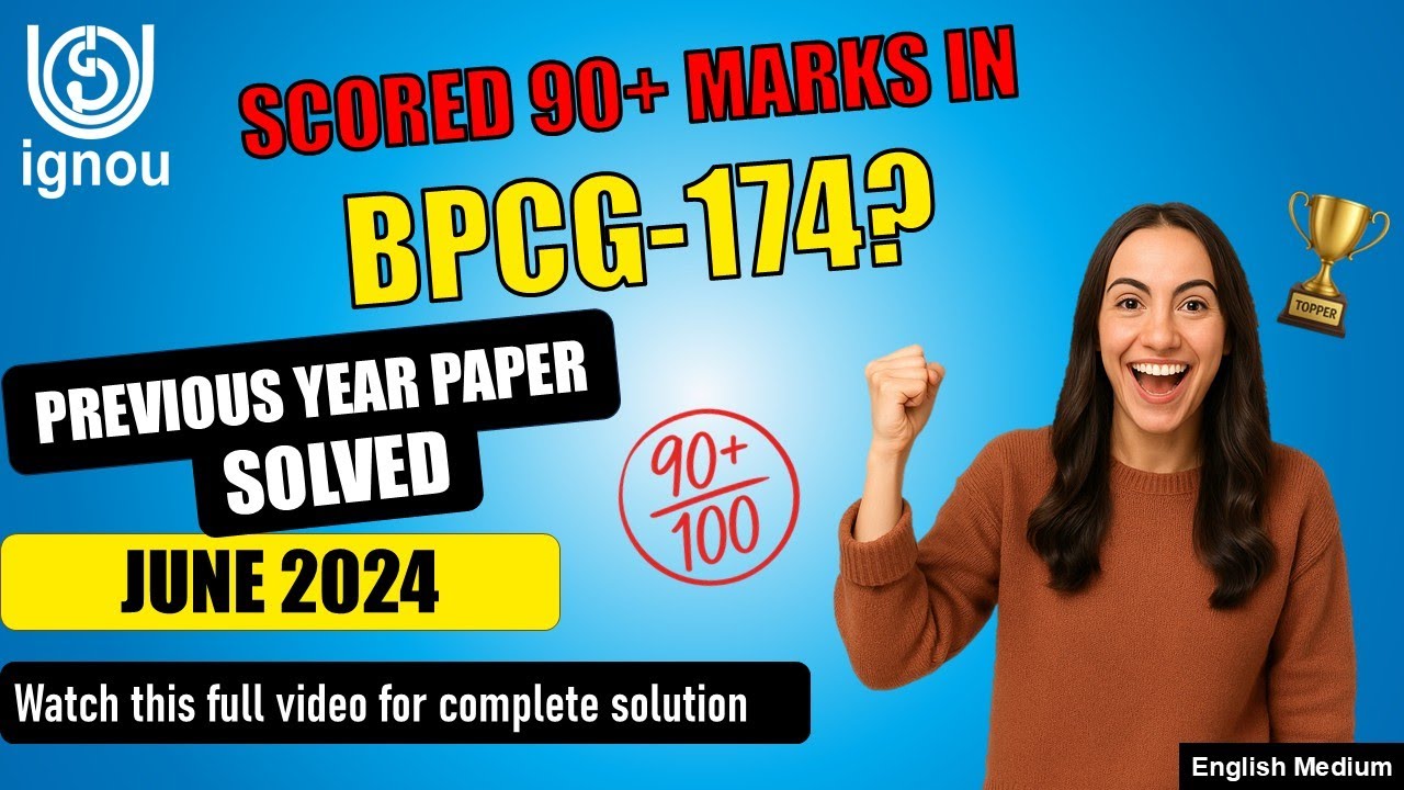 BPCG 174 Solved Previous Year Paper | BPCG 174 important question with answer | solved PYQ JUNE 2024