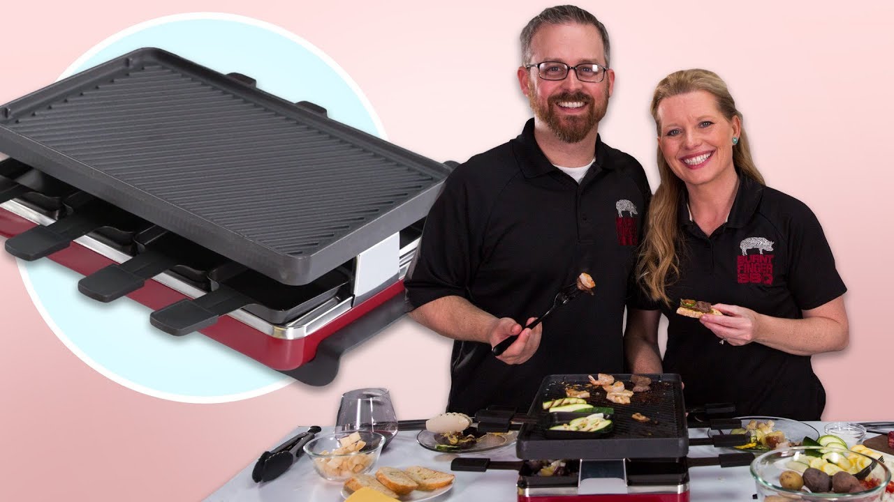  2 IN 1 Dual Raclette Grills 8-Person Baking Tray, Indoor  Electric, with Non-Stick Grilling Plat & Cooking Stone, 1300W, for Korean  BBQ- Melt Cheese, Cook Meat & Veggies at Once,Black 