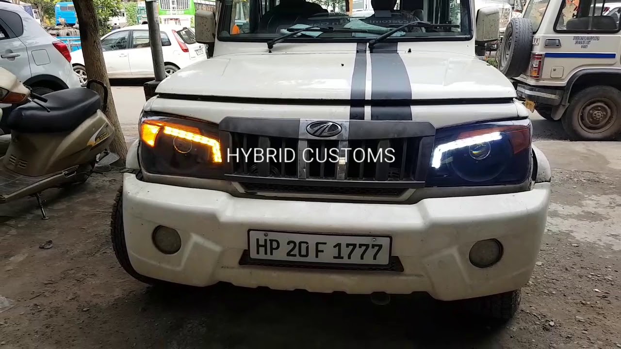 Mahindra Bolero Custom Headlight (Style7) YouTube