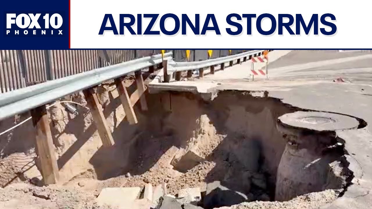 Monsoon causes sinkhole, flooding in Yuma | FOX 10 Phoenix - YouTube