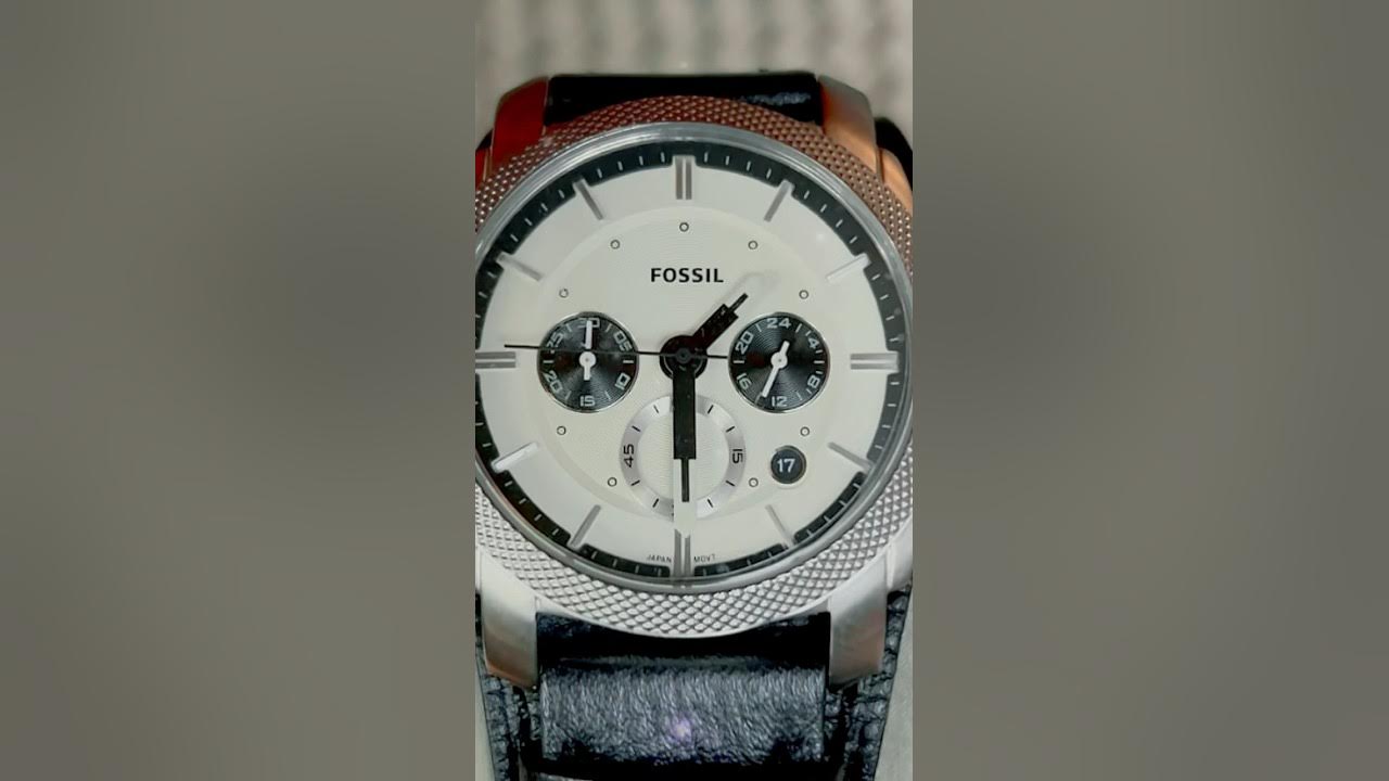 UNBOXING FOSSIL MACHINE CHRONOGRAPH BLACK ECO LEATHER WATCH FS5921 FOR MEN  - 42MM - YouTube
