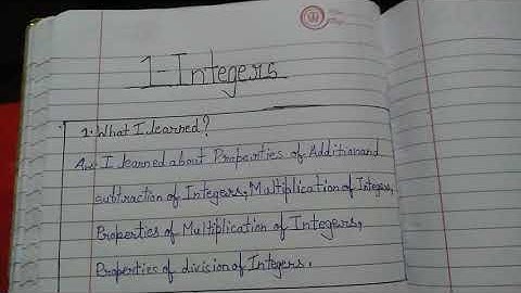 class 7 math learner diary chapter 1 Integers