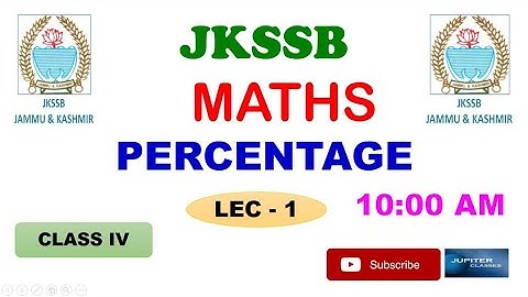 #JKBANK #JKSSB #CLASSIV Percentage Tricks | Lec-1
