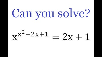 Cool Tricks for Solving the Difficult Exponential Equation x^(x^2-2x+1)=2x+1 | Math Olympiad