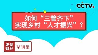 《央视财经V讲堂》如何“三管齐下”实现乡村“人才振兴”?20190529 | CCTV财经