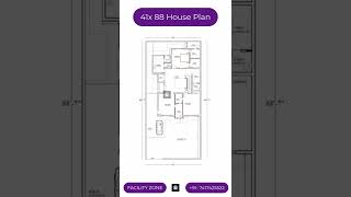 41 X 88 House design | House Plan | 2BHK Set | Facility Zone | #short #housedesign #houseplan