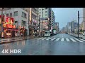[ASMR] Heavy Rain Walk in Tokyo as a Typhoon Approaches | Japan | 4K/HDR