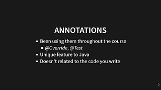 Intro To Java - Annotations