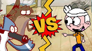 M.U.G.E.N Battles | Mordecai/Rigby vs Lincoln Loud | Regular Show vs The Loud House