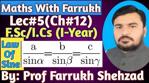 Law Of Sine|Solution of Oblique triangle by using Law of sine|Lec#5|1st yr Math|Ch#12|Ex#12.4(Q#1)