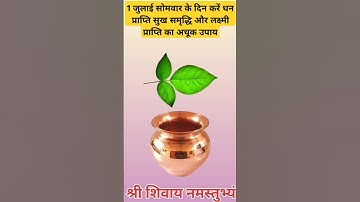 1 जुलाई #सोमवार के दिन करें धन प्राप्ति सुख समृद्धि और लक्ष्मी प्राप्ति का अचूक उपाय | #upay #shorts