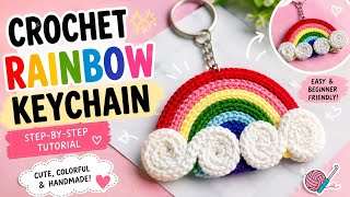 Crochet Rainbow Keychain Tutorial 🌈| Easy Beginner-Friendly Crochet Pattern