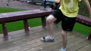 Freestyle Footbag at a cottage (hacky sack tricks)