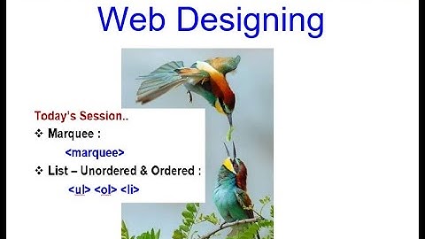 Lecture 2 - HTML Tags and its Attributes - Marquees & Lists