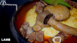 THE GHANA LAMB & MUSHROOMS LIGHT SOUP RECIPE | SHAPE & DIVIDE FUFU LIKE A PRO!