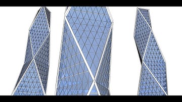 3D modeling geometric tower, with triangle sections, using Sketchup