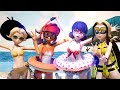 [Miraculous Ladybug] Summer swimsuit transformations (Alya Zoe Chloe Marinette)