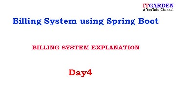 Billing System using spring boot one week program day 4