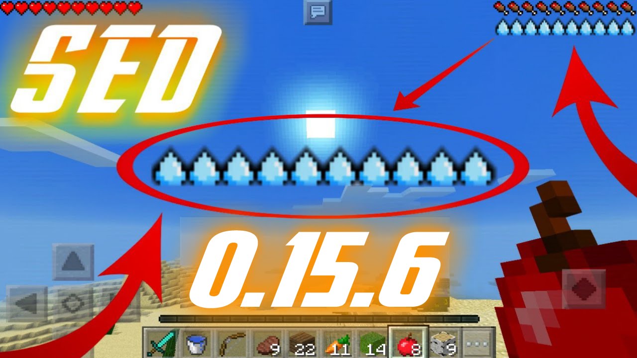 BARRA DE SED !! MINECRAFT PE 0.15.6 THIRST BAR !