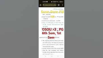 OSOU +3 BA 6th Semester, PG 1st Semester Exam Form Fill up #osou #exam #semester #pg #ug #ba #ma