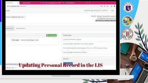 LEARNER INFORMATION SYSTEM - How to update personal data in the LIS