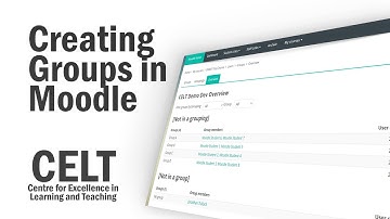 Creating Groups in Moodle