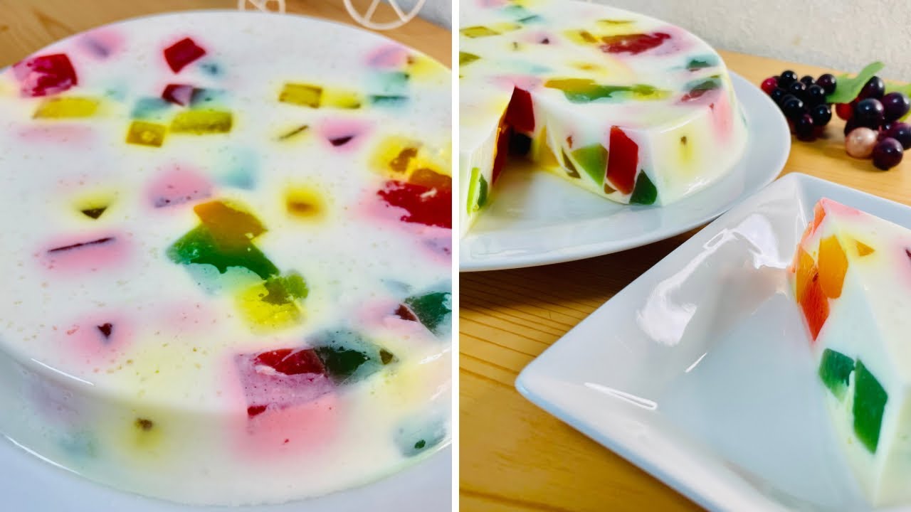 Broken Glass Jelly Pudding Jelly Pudding Pudding Recipe YouTube