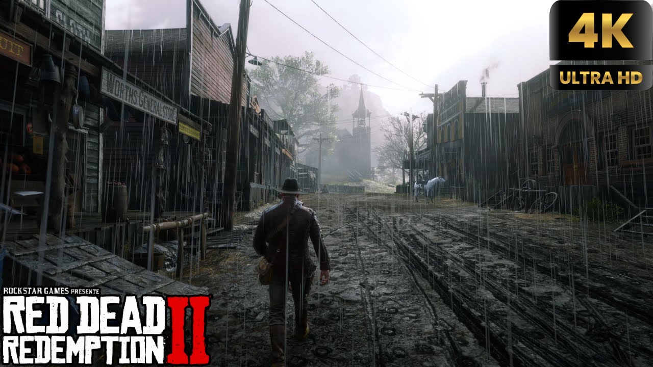 red dead redemption 2 rain 4k ultar / ريد ديد ردمشين 2 جمال المطر - YouTube