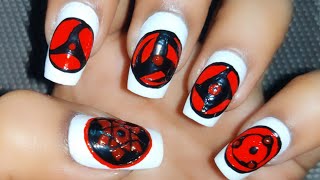Naruto sharingan eyes nail art design | nail art 2020