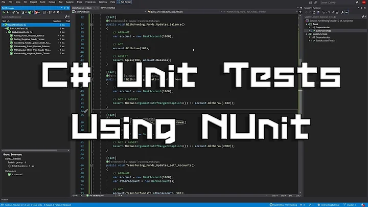 C# Unit Tests Using NUnit (.NET) (Beginner)