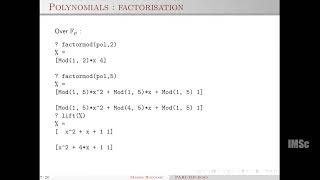 Polynomials, Galois extensions, finite fields | Code | Exercices