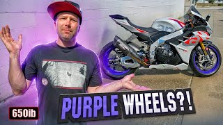 MASTER MECHANIC REACTS TO PURPLE WHEELS ON RSV4 FACTORY!