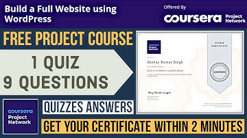 Coursera Project Answers | Build a Full Website using WordPress | Coursera Quiz Answers 🙂☺️😊