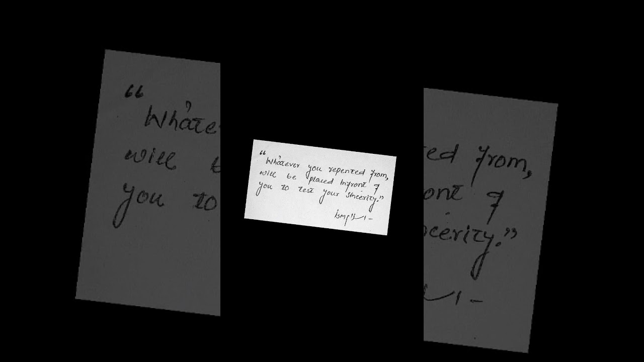 Sincerity and Repentance 