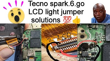 Tecno spark 6go LCD light jumper warking solutions is video ma.📲💯