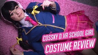 D.VA School Girl Costume Review - CosSky | Pinstripe Cosplay