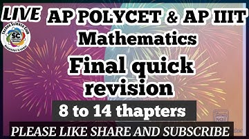 AP POLYCET & AP IIIT - 2021 maths | FINAL REVISION ( 8 to 14 chapters )